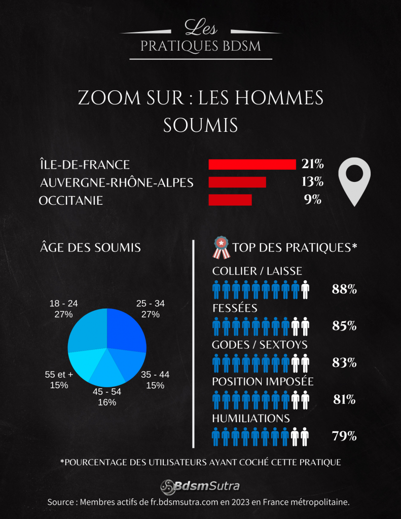 Pratiques BDSM préférées des hommes soumis en France